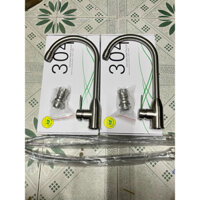 VÒI NƯỚC BỒN RỬA CHÉN NÓNG LẠNH INOX 304, HÀNG NẶNG DÀY CỰC BỀN