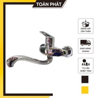 Vòi Nước Bồn Rửa Chén Nóng Lạnh Gắn Âm Tường Đồng Thau Xoay 360 Độ Sáng Bóng Bảo Hành 36 Tháng