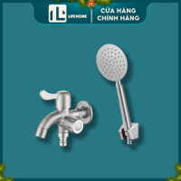 Vòi Nước Gắn Tường INOX SUS 304 Không Gỉ - Vòi Nước Tay Gạt - Củ Sen Lạnh Và Tay Sen Tắm Life Home