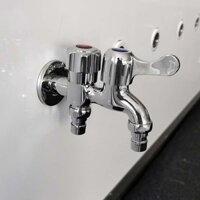 Vòi nước inox mạ bóng , vòi nước chia 2 đường nước, vòi nước máy giặt chia 2 đường tiện dụng giá sỉ