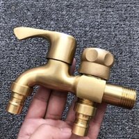 Vòi nước lạnh đôi bằng đồng có đầu cấp nước máy giặt giúp tiết kiệm không gian