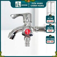 Vòi Nước Lạnh Gắn Tường Mạ Crom Cao Cấp - Vòi Nước Tay Gạt - Củ Sen Lạnh LIFE HOME
