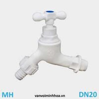 Vòi nước nhựa tay xoay nối ống mềm nhựa phi 27 DN20