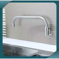 Vòi nước rửa chén bát 1 đường nước lạnh gắn tường inox 304 - vòi bếp công nghiệp xoay 360 độ kt 30cm