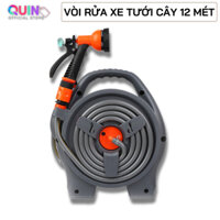 Vòi nước tăng áp rửa xe tưới cây với 6 chế độ phun dây dài 12 mét chống rối tự thu dây tiện lợi