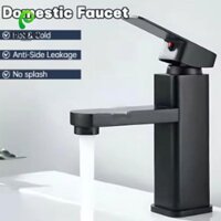 Vòi phòng tắm ORNOOU, Vòi thác nước gắn trên sàn Vòi chậu rửa, Vòi bồn rửa vuông sang trọng màu đen / bạc hiện đại Vòi bồn cầu
