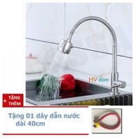 Vòi rửa bát cắm chậu cần sun Sunzin, chất liệu inox 304, tặng 1 dây dẫn nước