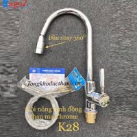 Vòi rửa bát đầu vòi xoay Kagol K28