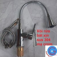 Vòi rửa bát  Mạ crom CỔ BI - tặng đôi dây cấp nước - Vòi rửa bát nóng lạnh