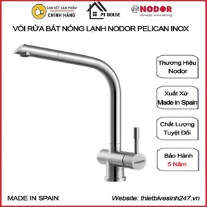 Vòi rửa bát nóng lạnh Nodor PELICAN INOX