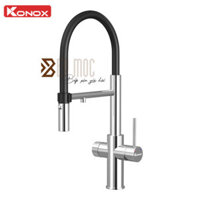 Vòi rửa bát thân mềm 3 đường nước Combi Chrome – Konox