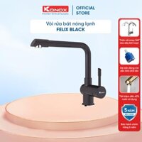 Vòi rửa bát xoay 360 độ Konox, Model Felix, Bề mặt mạ vân đá, Hàng chính hãng - Black