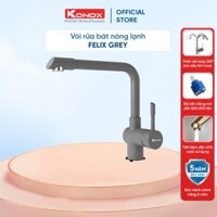 Vòi rửa bát xoay 360 độ Konox, Model Felix, Bề mặt mạ vân đá, Hàng chính hãng - Grey
