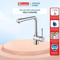 Vòi rửa bát xoay 360 độ Konox, Model Felix, Bề mặt mạ vân đá, Hàng chính hãng - Chrome