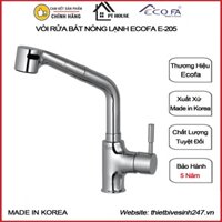 Vòi rửa bát/chén nóng lạnh ECOFA E-205 - Vòi bếp cắm chậu rút dây, Vòi rửa bồn chậu chính hãng nhập khẩu HÀN QUỐC