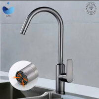Vòi Rửa Chén 2 chức năng Nóng Lạnh và Lạnh, Vòi Chậu Rửa Bát Xoay 360 Độ Inox 304 Chân Đồng Thau LaMi