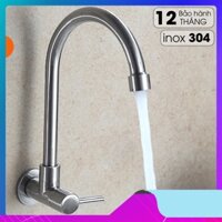 Vòi rửa chén - bát lạnh gắn tường cần cứng Inox 304 ống phi 18mm