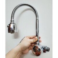 Vòi rửa chén bát một đường nước lạnh cần bẻ - âm tường xi bóng