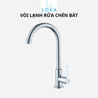 Vòi rửa chén bát xoay 360 độ cao cấp inox 304 bóng tròn lạnh V7103Y