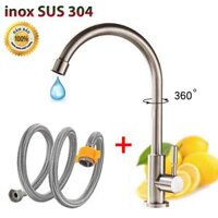 Vòi Rửa Chén inox SUS 304 Loại xịn - Tặng dây cấp nước xịn dài 50cm