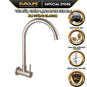 Vòi rửa chén lạnh inox Eurolife EL-RC08