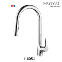 VÒI RỬA CHÉN NL DÂY RÚT ĐỒNG THAU MẠ CHROME I-ROYAL I-6051