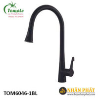 Vòi Rửa Chén NL Đồng Nguyên Chất Mạ Điện Dây Rút Tomate TOM6046-1BL