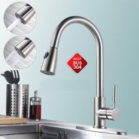 VÒI RỬA CHÉN NÓNG LẠNH DÂY RÚT INOX 304