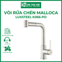Vòi rửa chén nóng lạnh MALLOCA LuxSteel K066-PO chất liệu Inox 304, có dây rút - Khánh Trang Home