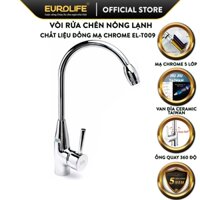 Vòi rửa chén nóng lạnh Eurolife EL-T009 (Trắng bạc)