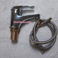VÒI RỬA MẶT LAVABO NÓNG LẠNH TAY GẬT GÙ TẶNG ĐÔI DÂY CẤP NƯỚC| VÒI LAVABO