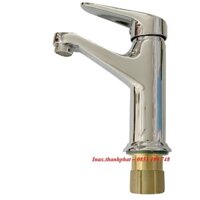 Vòi rửa mặt, vòi lavabo đồng 1 chân tròn, 2 đường nước, dài 16cm, TP-LA63127