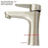 Vòi rửa mặt, vòi lavabo Inox 304, chân tròn 2 đường nước 16cm, TP-LA28