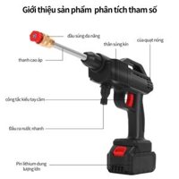 Vòi rửa xe chạy pin Lithium mini cầm tay 3 chế độ phun,chuyên sử dụng rửa xe, vệ sinh, tưới cây.Vòi phun áp lực