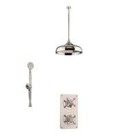 Vòi sen âm trần điều chỉnh nhiệt độ cổ điển bằng đồng, bát sen Ø300mm Drummu - Shower Ceiling
