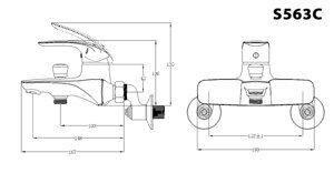 Vòi sen nóng lạnh Caesar S563C