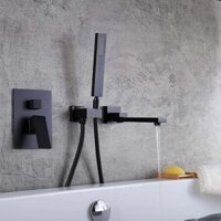 Vòi sen tắm bồn, vòi chậu lavabo âm tường nóng lạnh mạ đen DL-5070B