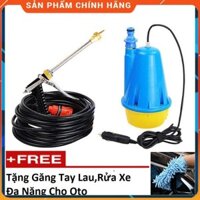Vòi tưới cây rửa xe❤️Evoucher❤️ Bộ máy bơm nước cao áp rửa xe ô tô mini thông minh TL 509 🎁 găng tay lau rửa xe