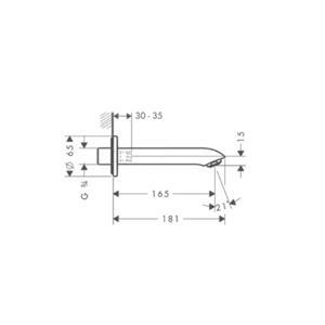 Vòi xả bồn tắm Hansgrohe 589.50.214