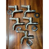 VÒI XẢ NƯỚC đơn inox mạ sơn tĩnh điện xám nhật   ( inox không rỉ cao cấp phi 21 )