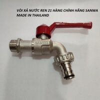 Vòi xả nước tay gạt ren 21,27 SANWA hàng chính hãng Thái Lan sịn sò 9 tặng kèm băng tan quấn vòi.