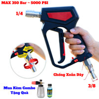 Vòi Xịt Cho Máy Rửa Xe Lõi Bi Sứ Khớp Nối Nhanh Tự Động 1/4 Khóa Chống Mỏi ,S.úng Rửa Xe Đuôi Chống Xoắn 3/8