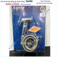 Vòi xịt vệ sinh Luxta KAG-LX542, dây xịt rửa nhà tắm màu Crome nước mạnh nhấn êm sử dụng tốt