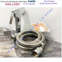 Vòi xịt vệ sinh Luxta KAG-LX591 đầu trơn, Dây xịt inox bóng thân tròn xịt mạnh tia nước thẳng thiết kế tuyệt đẹp sử dụng
