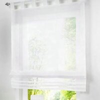 Voile Roman Blinds Curtains for Bedroom Kitchen Balcony White-60155cm - Grey-60155cm