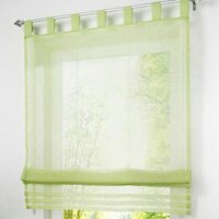 Voile Roman Blinds Curtains for Bedroom Kitchen Balcony White-60155cm - Green-60155cm