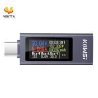 Voktta KWS-2302C Màn hình kỹ thuật số TFT 0,96 inch đa chức năng DC Ampe kế điện áp Đồng hồ đo công suất Type-c Máy kiểm tra sạc điện thoại di động DC 4-30V 0-12A