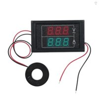 Vôn Amp Meter AC 60-500V 100A Đồng hồ vạn năng kỹ thuật số với máy biến áp hiện tại 2 trong 1 Ampe kế Mini Vôn kế với màn hình LED kép Phụ kiện ô tô đa năng