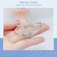 Vòng bạc cho bé gái hình nơ S999 hàng cao cấp, lắc tay bạc trẻ em từ sơ sinh đến 3 tuổi