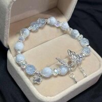 vòng bạc cho bé gái vòng tay nữ Vòng tay tua bướm pha lê bùng nổ phong cách cổ trang sức vòng tay con gái siêu tiên nữ sang trọng